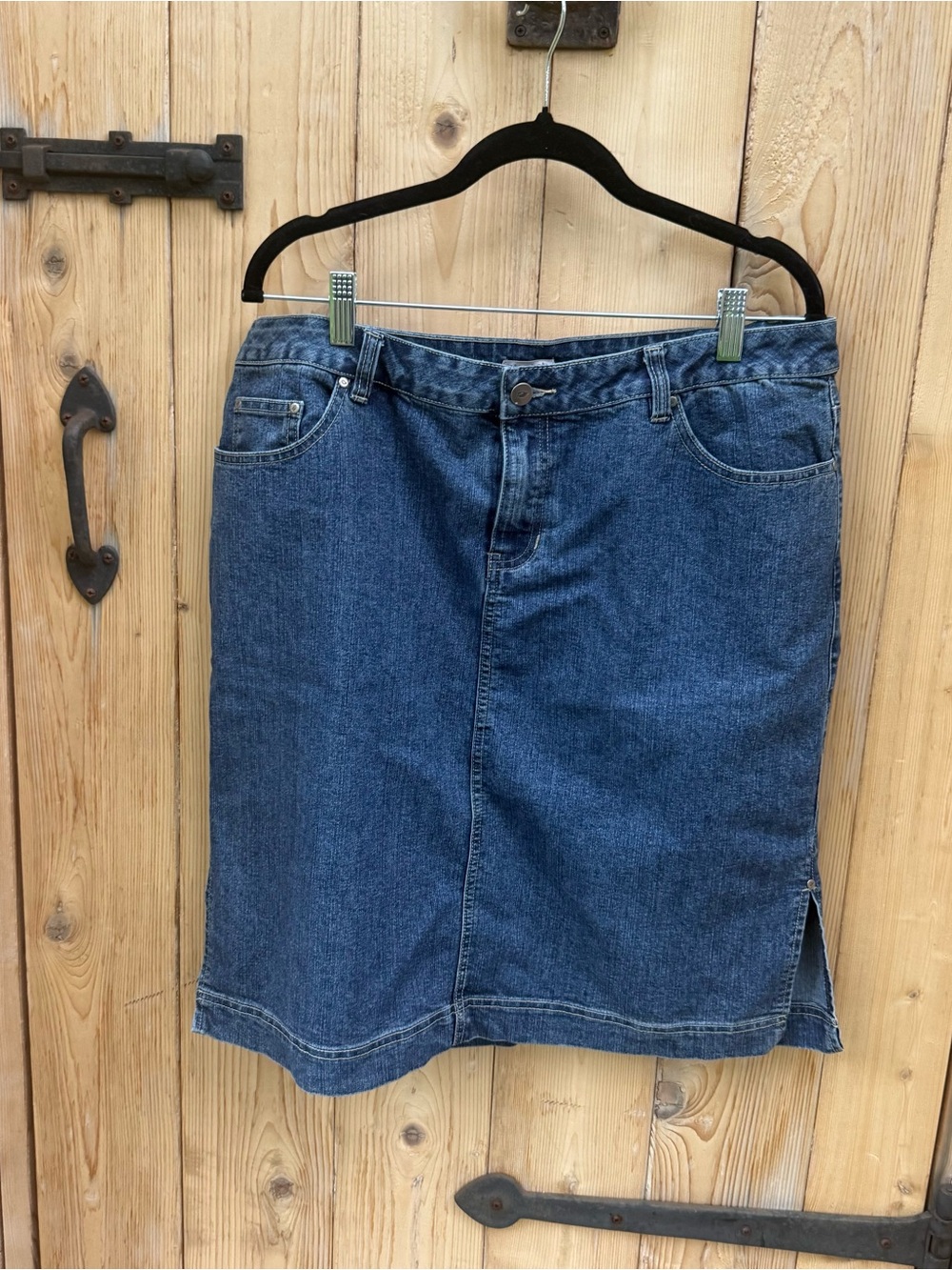 Cotton Ginny Denim Skirt Size 13 Light Blue Stretchy Jean Skirt Vintage - Picture 3 of 8
